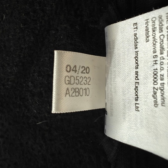 Adidas Black Zip Up Hoodie Track Jacket Yellow Stripes Logo Size S - Picture 5 of 12